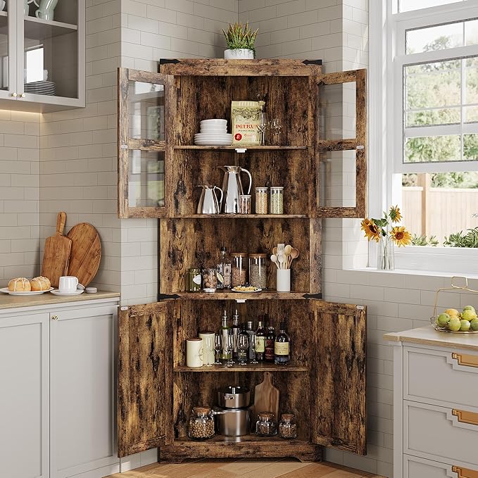 GarveeHome 67 in Tall Corner Storage Cabinet
