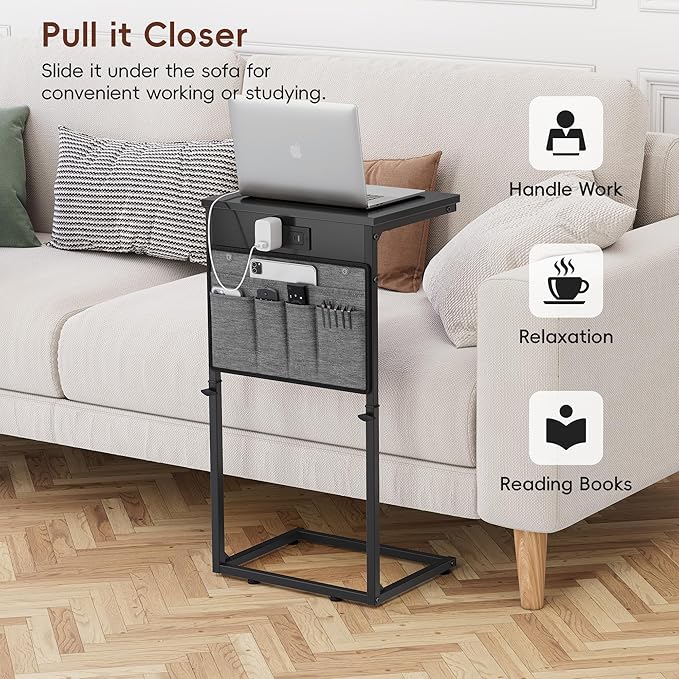 Vagusicc C-Shaped End Table Set of 2