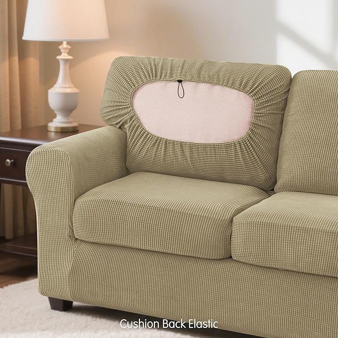 SUBRTEX 7 Pieces Stretch Sofa Slipcover Sets Couch Cover Sets Backrest Cushion