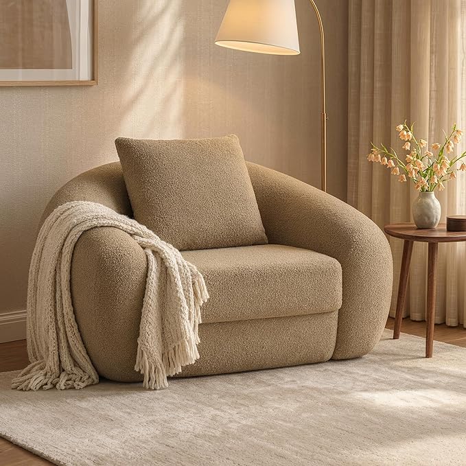 SICOTAS 49.9" Curved Convertible Sofa Couch Bed