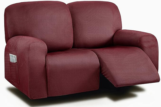 ULTICOR Reclining Loveseat Slipcover, 6-Piece Yarn Dyed Loveseat Reclining Sofa