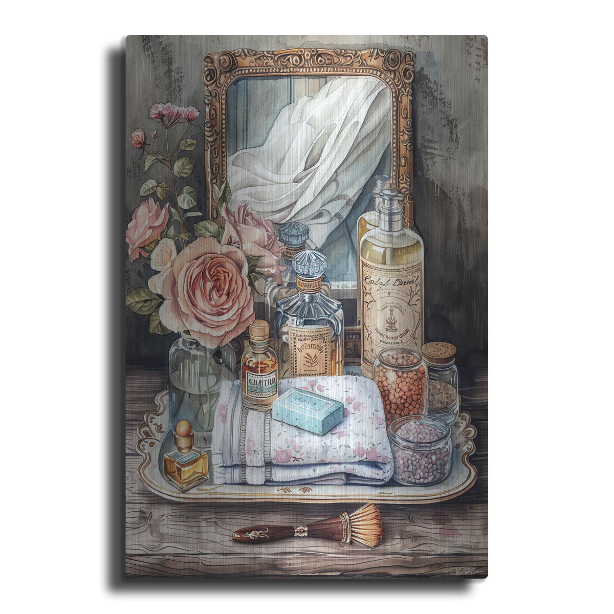 Luxe Metal Art 'Bath Salts' by Momart Metal Wall Art, 12" x 16"