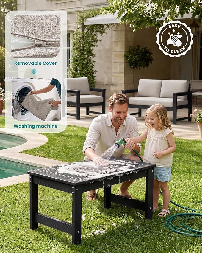 SERWALL 8 Pieces HDPE Outdoor Conversation Sofa Set