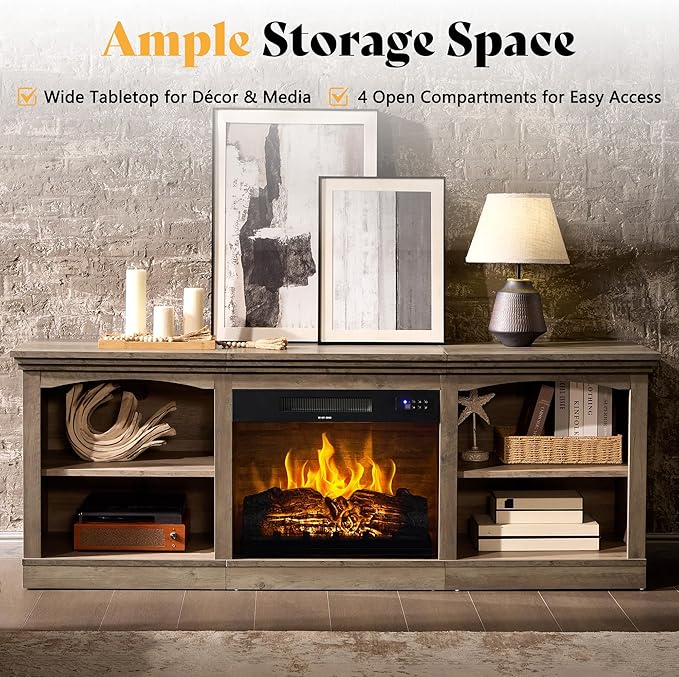 AMERLIFE 70 Inch Fireplace TV Stand
