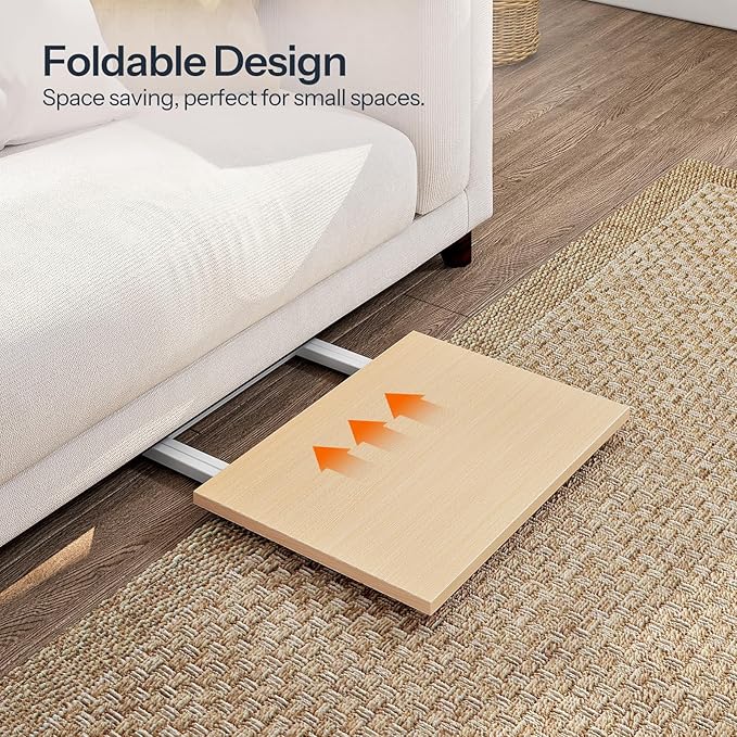 HOOBRO Folding TV Tray Tables, Industrial Snack Tables
