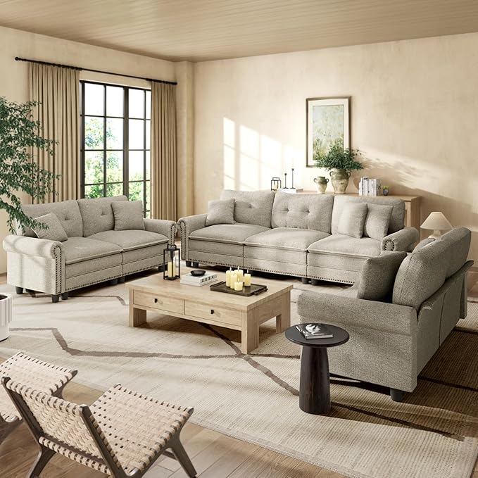 HERA'S HOUSE 3 Pieces Modular Sectional Sofa Sets, Oversized Couch Set