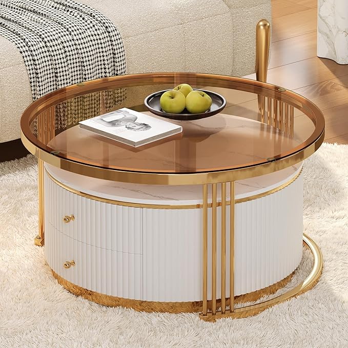 Merax 2-Piece Round Nesting Coffee Table Set