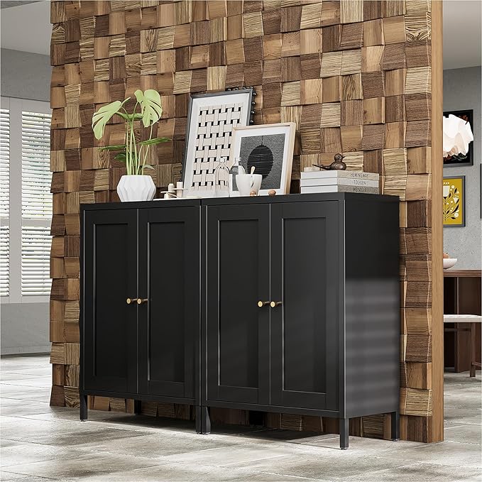 Bevivog Small Bathroom Storage Cabinet, Metal Floor Cabinets Sideboard