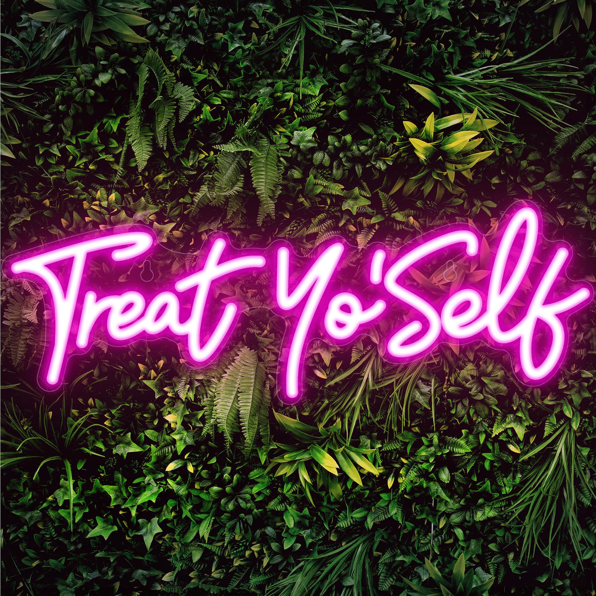 Kavaas Treat Yourself Neon Sign 16.5" x 5.7", Pink LED Light Up Signs for Wall Decor | Treat Yo Self Neon Sign for Girls Bedroom, Bar, Office, Dorms