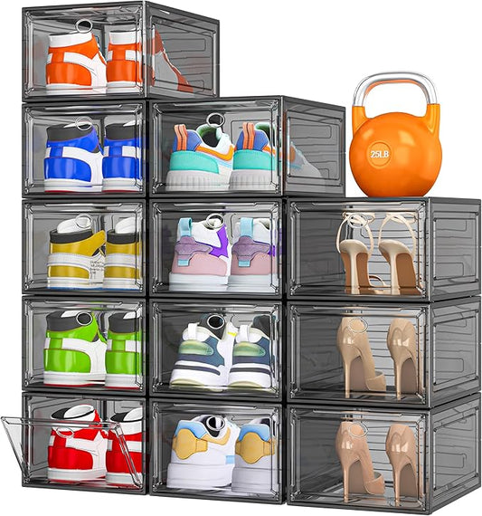 12 Pack Clear Shoe Storage Organizer