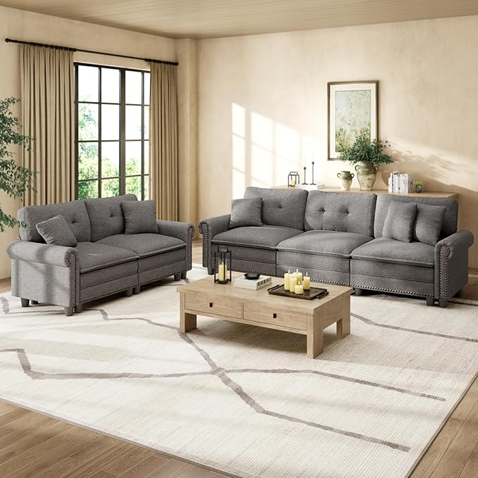 HERA'S HOUSE 2 Pieces Modular Sectional Sofa Sets, Oversized Couch Set