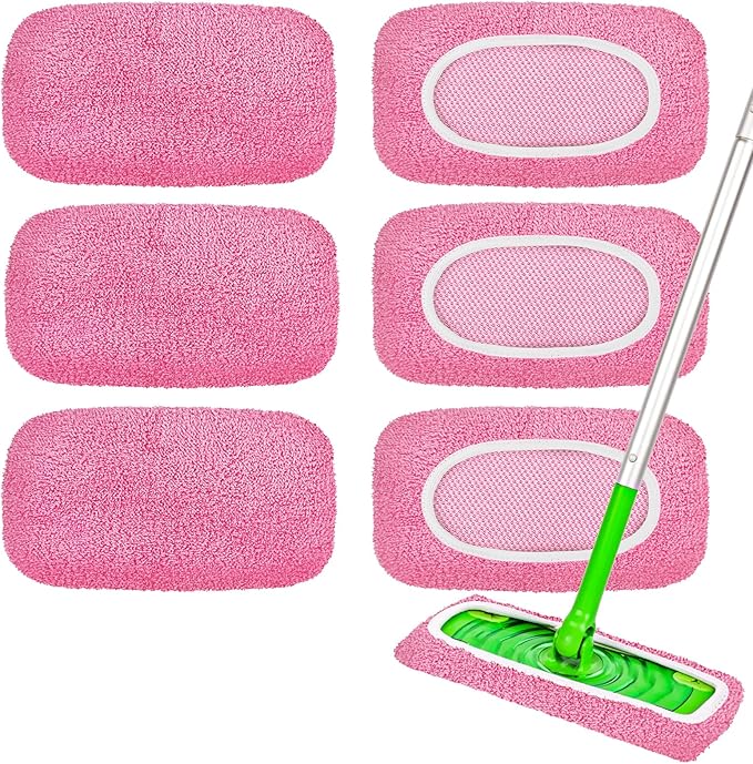 6-Pack Reusable Mop Pads Compatible