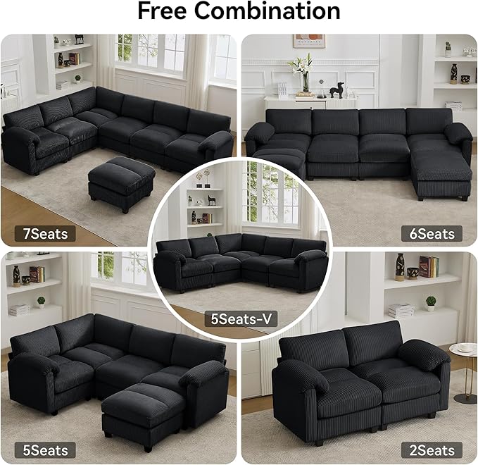 114'' V-Shaped Sectional Cloud Couch