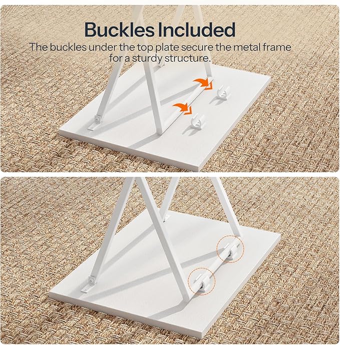 HOOBRO Folding TV Tray Tables, Industrial Snack Tables