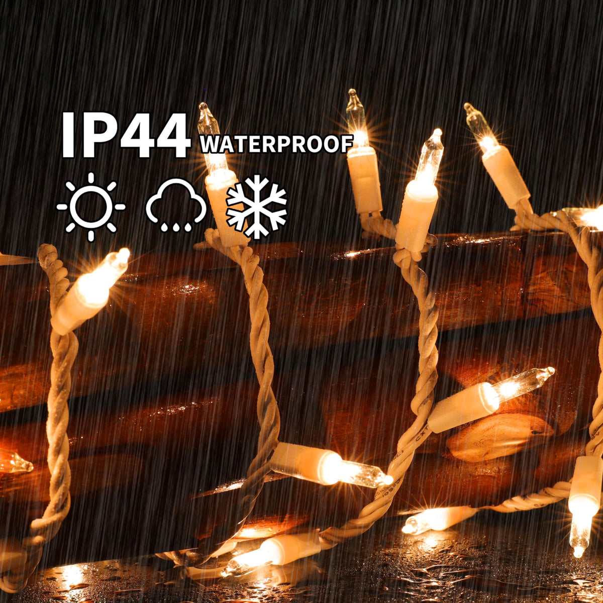 LAMPHOME Super-Bright Extendable Clear White Wire Christmas Lights Decoration 100Lights 19.6ft UL Certified Mini Bulb String Lights Set for Outdoor Christmas Tree Garden Holiday Patio Decor