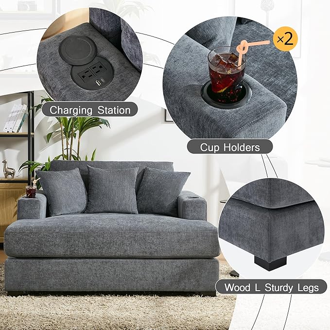 Merax Modern Upholstered Indoor Chaise Lounge