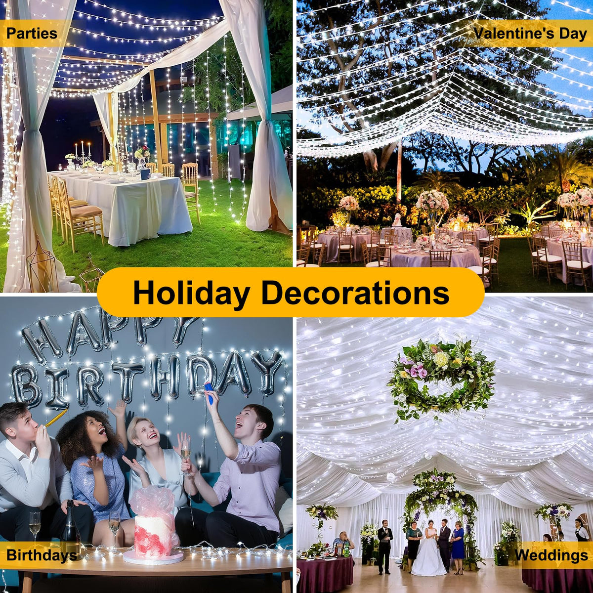 66FT 200LED Christmas Lights Plug in,Connectable Fairy Lights with Plug/Timer/8 Modes, Christmas Tree Lights Lighting Outdoor Indoor Garden Party Wedding Christmas Tree Decoration(Cool White)