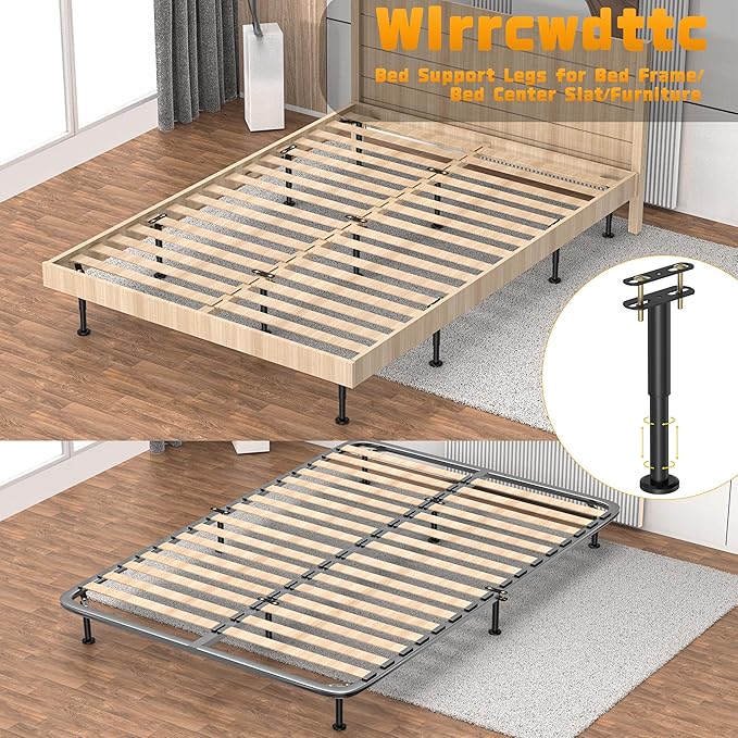 Wlrrcwdttc 4 Pcs Adjustable Height Bed Support Legs 10-17 inch, Bed Frame