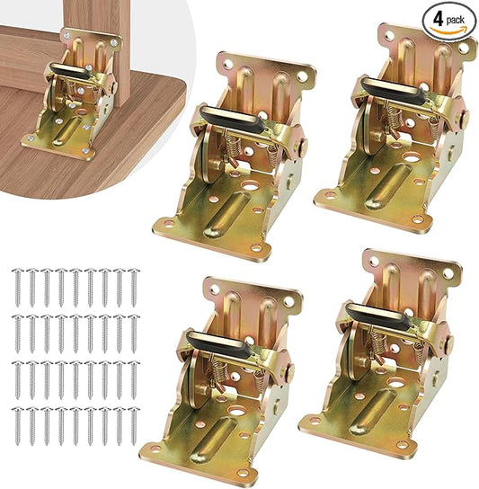 4 Pack Folding Brackets, Self-Lock Hinge