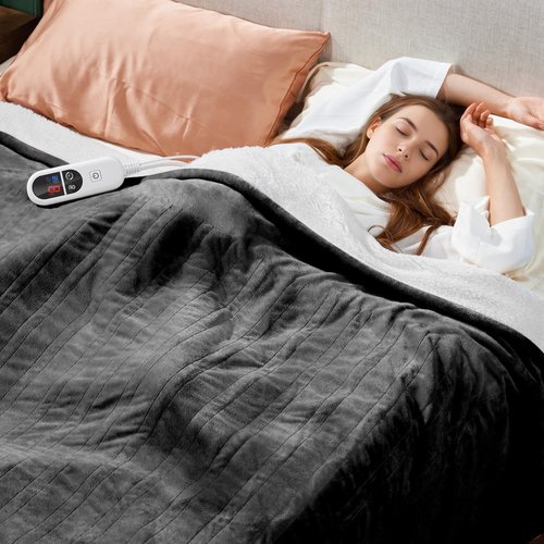 Electric Blanket Heated Full Size, Ultra-Soft 84" x 72" Heating Blankets, Fast, Even & Efficient Heating, 1-12 Hours Auto-Off and 6 Heatin Settings, UL Listed for Safety, Warm Gift for Grandma