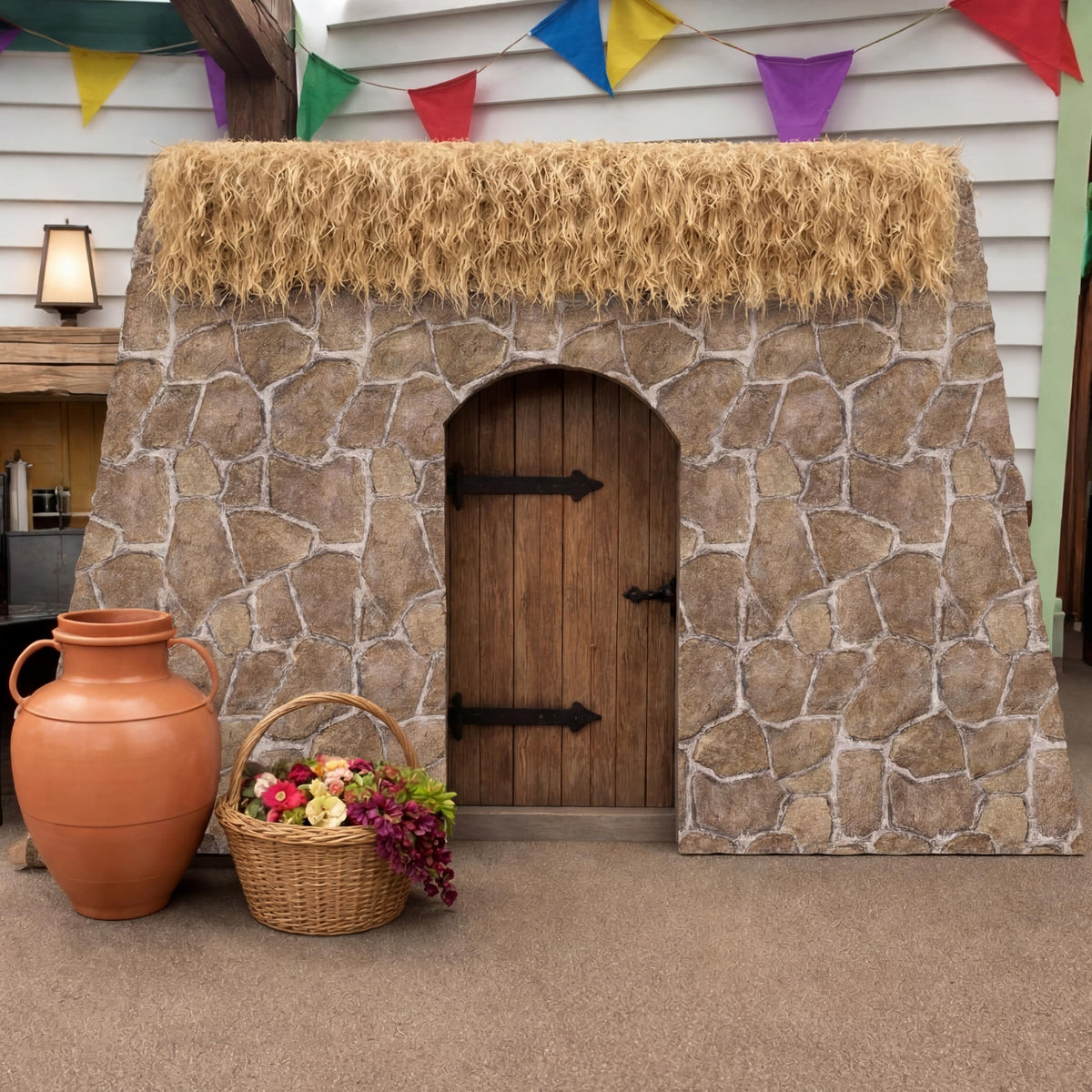 Tegeme 100 ft x 54 Inch Brick Stone Wall Backdrop Roll Rock Wall Plastic Tablecloth Wallpaper Stone Table Covers for Vbs Vacation Bible School Decor Medieval Party Supplies