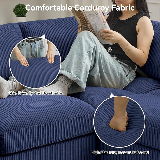 114'' Sectional 4 Seater Couch, Oversized Modular Couches