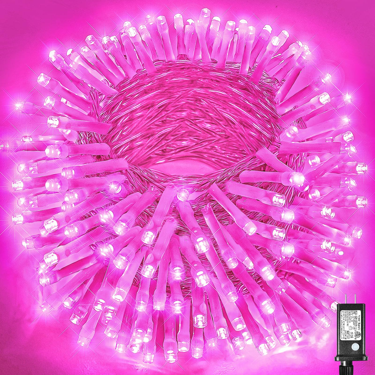 300 LED Pink String Lights Indoor Valentines Day Decorations, 100 FT Valentines Day Lights Waterproof with 8 Modes, Clear Wire Pink Fairy Lights Plug in for Valentine Day Wedding Party Bedroom Decor