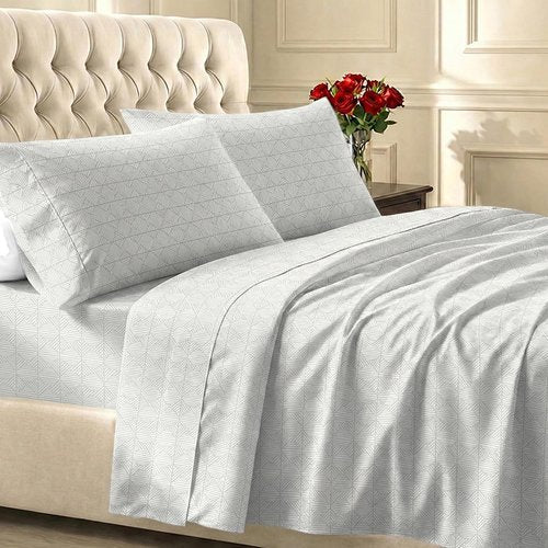 California Design Den Cal King Sheet Set - 100% Cotton, 400 TC, Award-Winning Sateen Finish, Deep Pockets | Crosshatch Taupish - Sage