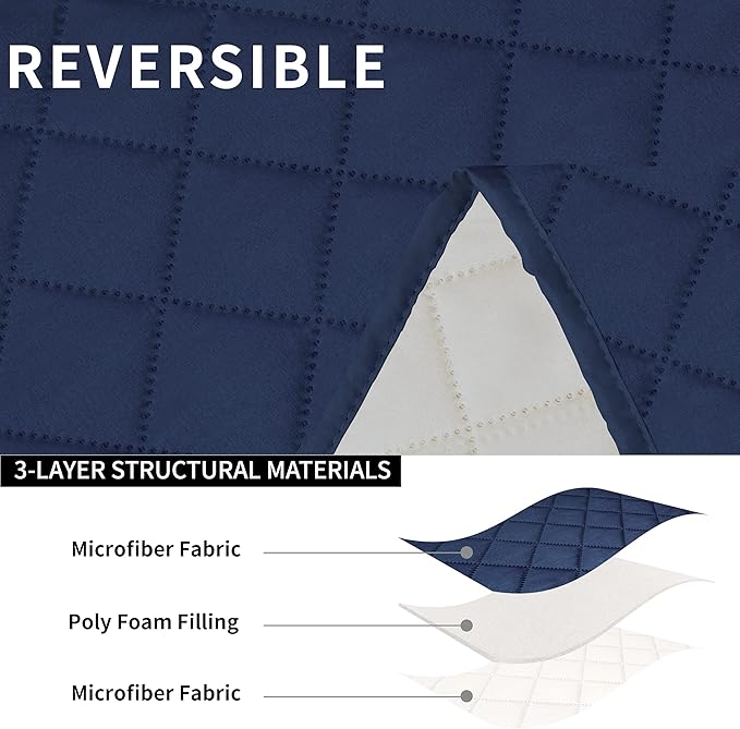 Easy-Going Oversized Loveseat Recliner Cover, Reversible Couch Cover
