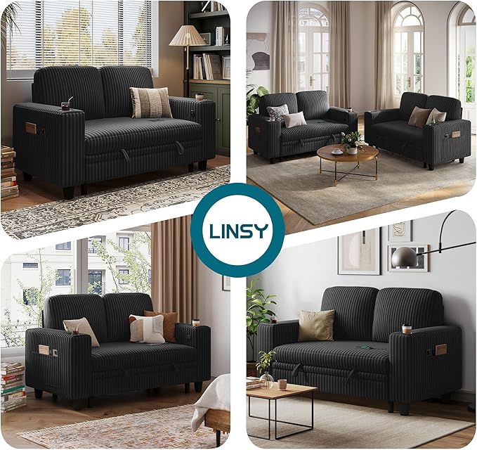 LINSY HOME Loveseat Sofa with Storage