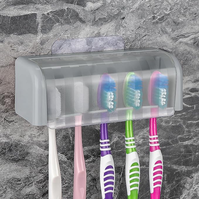 LUEXBOX 5 Slots Wall Mount Toothbrush Holder