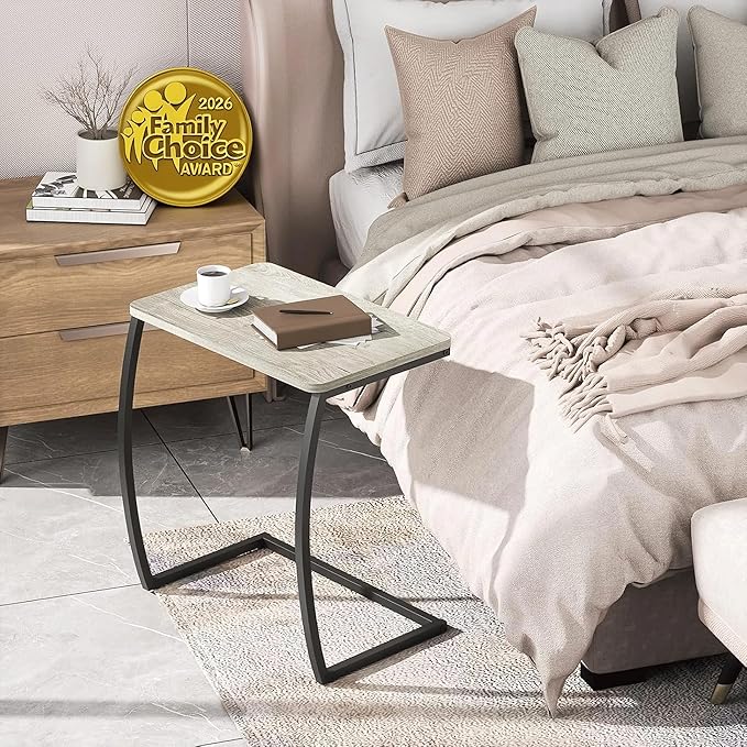 SRIWATANA Side Table, End Table, Vintage C-Shaped Couch Table