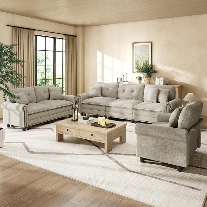 HERA'S HOUSE 3 Pieces Modular Sectional Sofa Sets, Oversized Couch Set