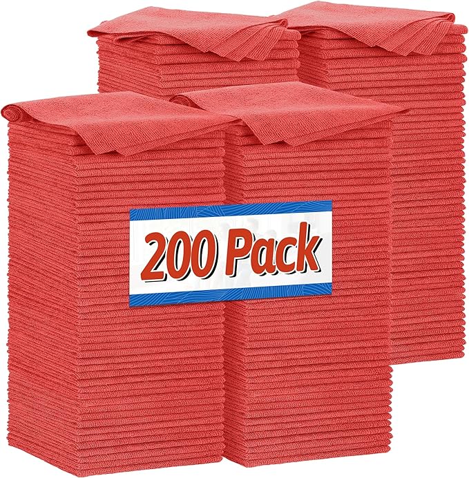 FIXSMITH Shop Towels, 200 Pack Microfiber Towels