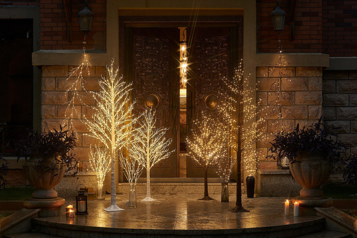 LITBLOOM Brown 6FT 120 LED Fairy Lights Plug in Willow Vine Garland for Indoor Outdoor Home Fireplace Wall Christmas Decoration
