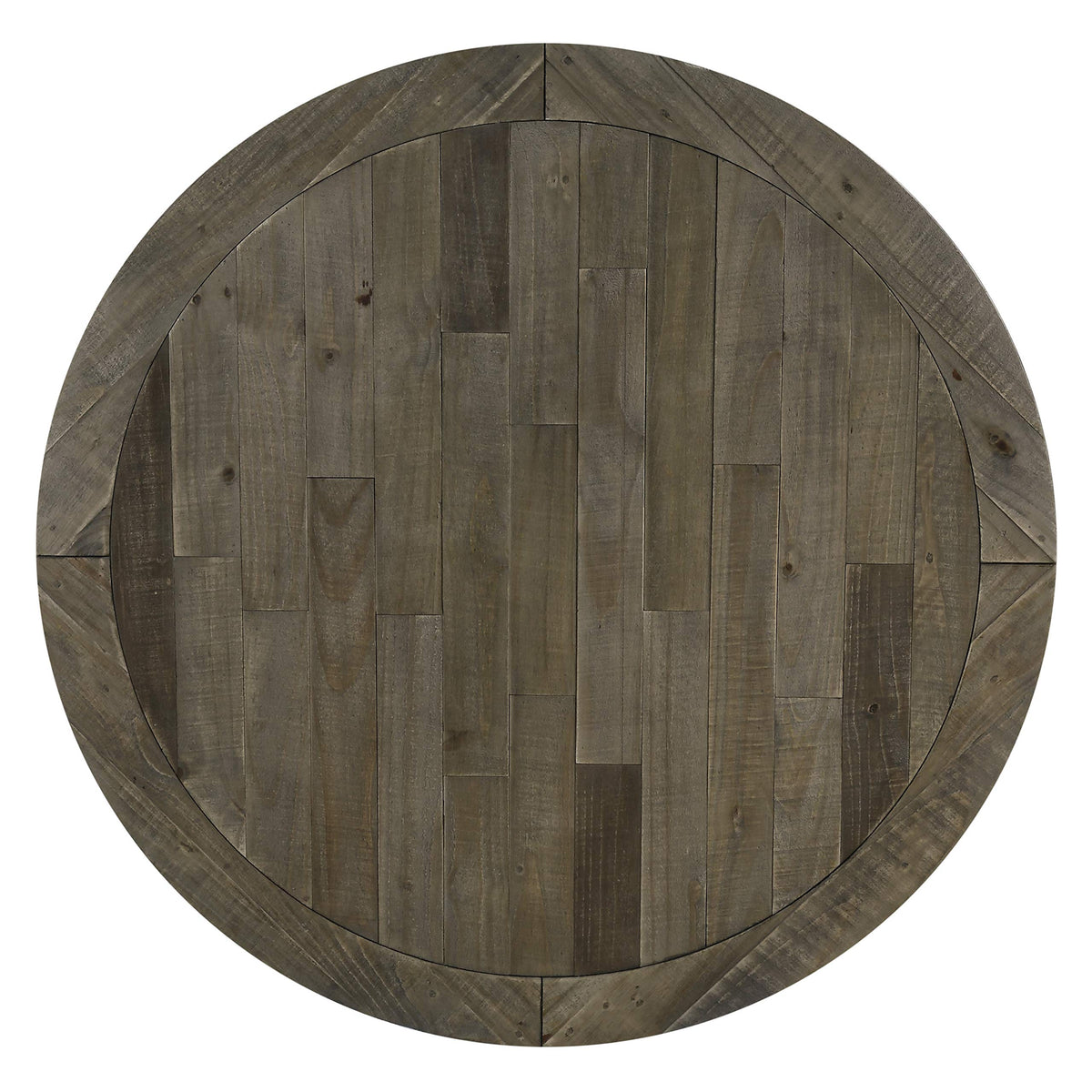 Roundhill Furniture Prato 5-Piece Round Dining Table Set with Cross Back Chairs, Antique Blue and Weathered Walnut
