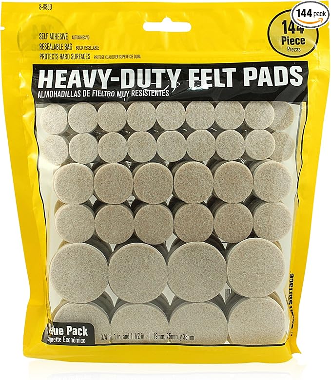 Smart Surface 8850 Heavy Duty Self Adhesive Furniture Felt Pads 3/4-Inch