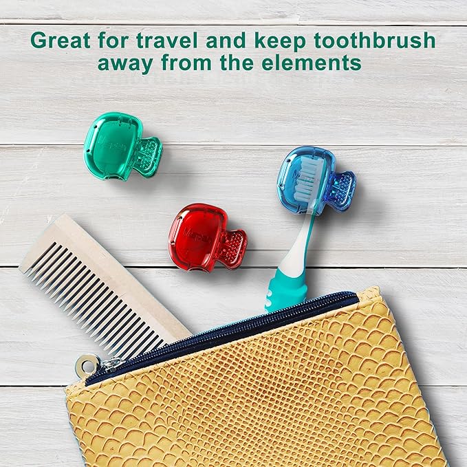 Mspan Toothbrush Head Cover Cap: Tooth Brush Protector Cute Plastic Clip Pod