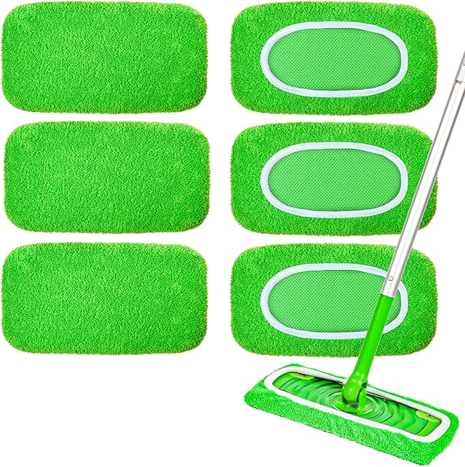 6-Pack Reusable Mop Pads Compatible