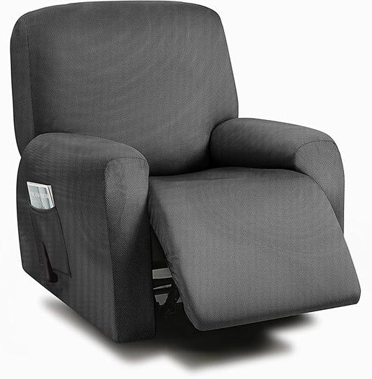 ULTICOR 4-Piece, 1 Seat Recliner Cover, Yarn Dyed Reclining Chair Covers
