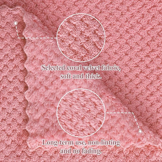 Homaxy 12 Pack Kitchen Dish Cloths, Ultra Soft and Absorbent Dish Towels