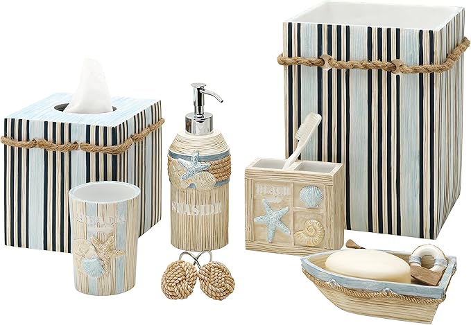 Zenna Home Shower Curtain Hooks Seaside Serenity Bath Accessories