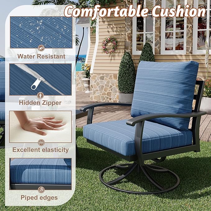 HOMREST Outdoor Swivel Rocker Patio Chairs