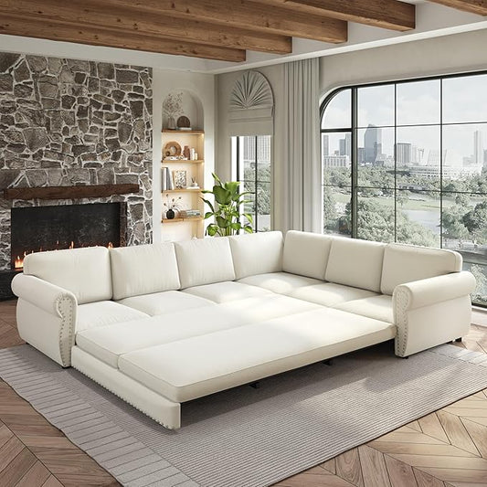 118" L-Shaped Sleeper Couch Bed