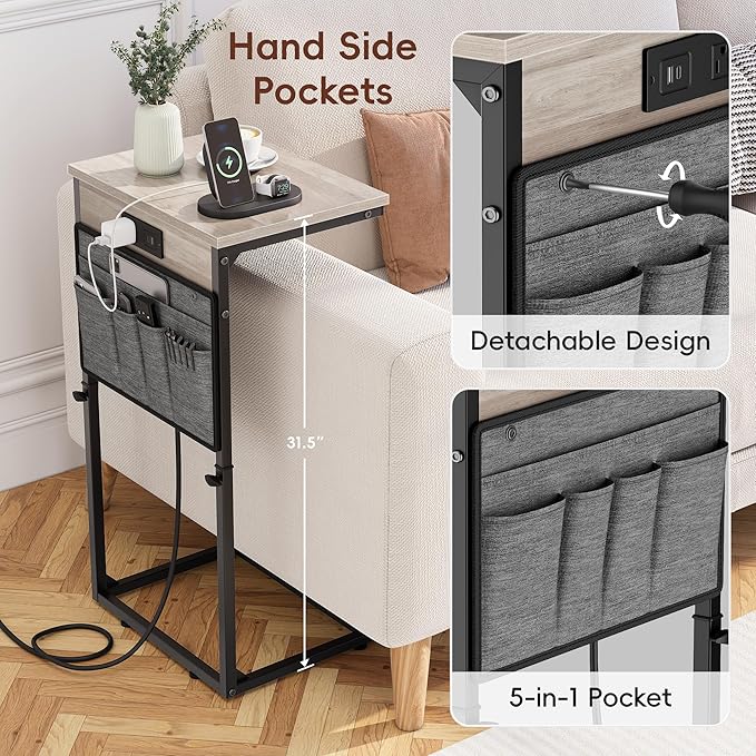 Vagusicc C-Shaped End Table Set of 2
