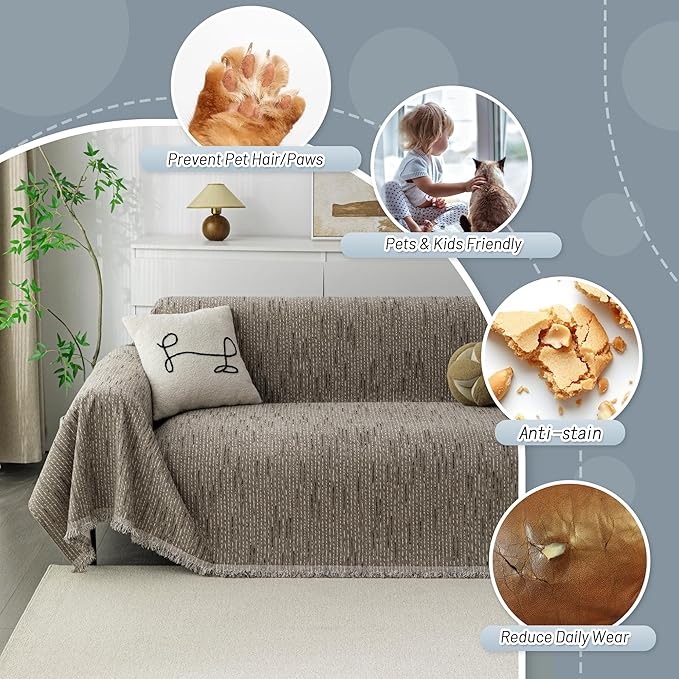 MYSKY HOME Couch Covers for 3 Cushion Couch Sofa, Sectional Couch Cover L Shape