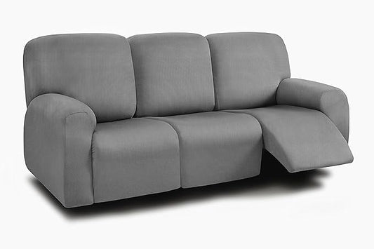 ULTICOR 8-Pieces Recliner Sofa Covers, Yarn Dyed Stretch Reclining Couch Covers