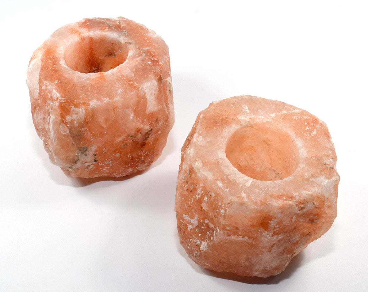Large Pink Himalayan Salt Rock Tea Light/Candle Holder Natural Crystal Mineral Specimen w/One Hole - 1PC