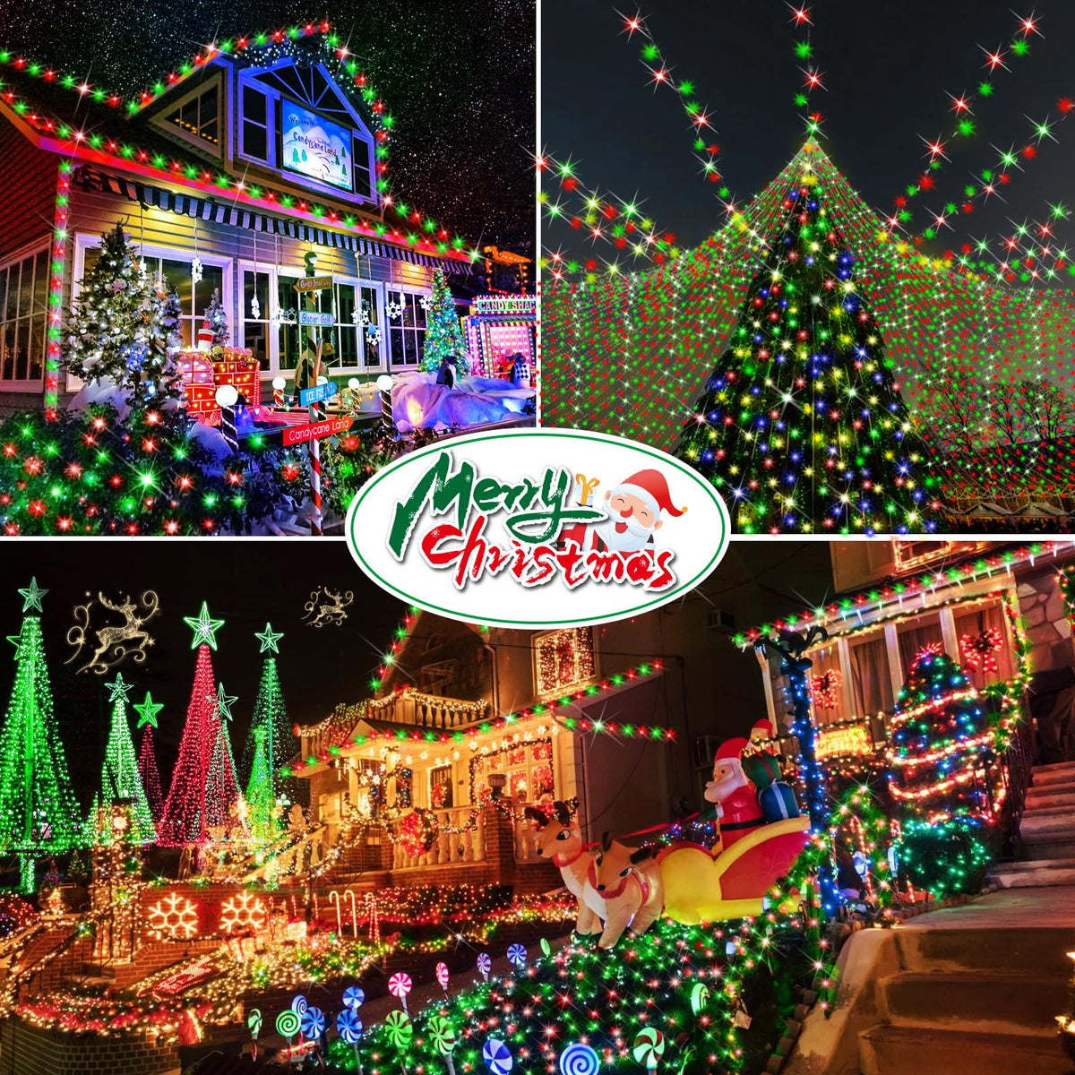 Hezbjiti 1000 LED 403 FT Christmas String Lights Outdoor, 8 Lighting Modes IP44 Waterproof Fairy Lights with Timer and Dimmable Function for Home Party Tree Decorations (Red+Green, Clear Wire)