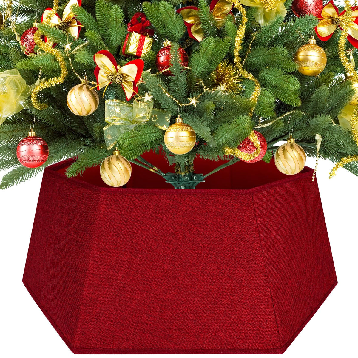 EverMerry Christmas Tree Skirt 26’’ Christmas Tree Skirts Collar Stand, Foldable Christmas Tree Ring for Artificial Trees Christmas Tree Decor Base Cover & Holiday Decor & Party